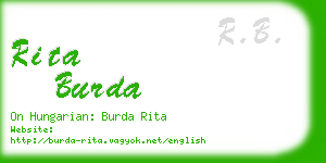 rita burda business card
